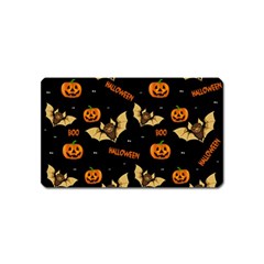 Bat, Pumpkin And Spider Pattern Magnet (name Card) by Valentinaart