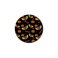 Bat, Pumpkin And Spider Pattern Golf Ball Marker by Valentinaart