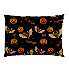 Bat, Pumpkin And Spider Pattern Pillow Case by Valentinaart