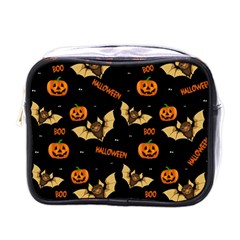 Bat, Pumpkin And Spider Pattern Mini Toiletries Bags by Valentinaart