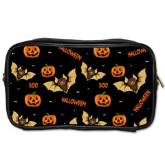 Bat, Pumpkin And Spider Pattern Toiletries Bags by Valentinaart