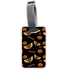 Bat, Pumpkin And Spider Pattern Luggage Tags (one Side)  by Valentinaart