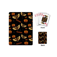 Bat, Pumpkin And Spider Pattern Playing Cards (mini)  by Valentinaart