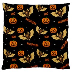 Bat, Pumpkin And Spider Pattern Large Flano Cushion Case (two Sides) by Valentinaart