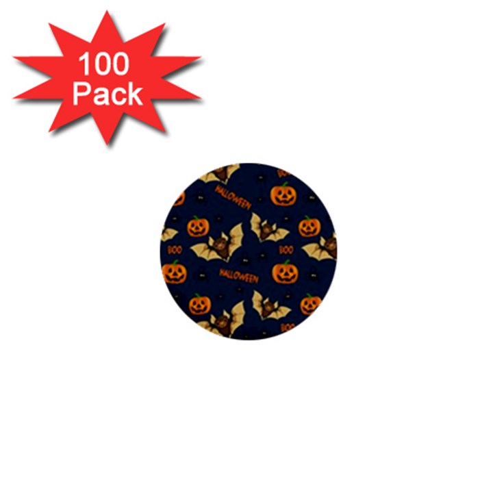 Bat, pumpkin and spider pattern 1  Mini Buttons (100 pack) 