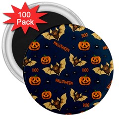 Bat, Pumpkin And Spider Pattern 3  Magnets (100 Pack) by Valentinaart