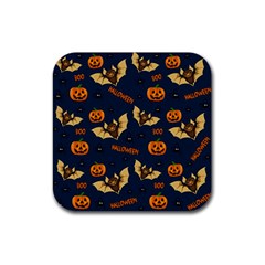 Bat, pumpkin and spider pattern Rubber Coaster (Square) 