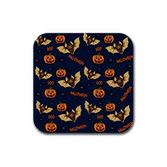 Bat, pumpkin and spider pattern Rubber Square Coaster (4 pack) 