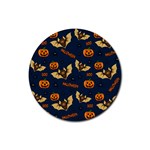 Bat, pumpkin and spider pattern Rubber Coaster (Round)  Front