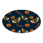 Bat, pumpkin and spider pattern Oval Magnet Front