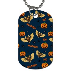 Bat, pumpkin and spider pattern Dog Tag (Two Sides)