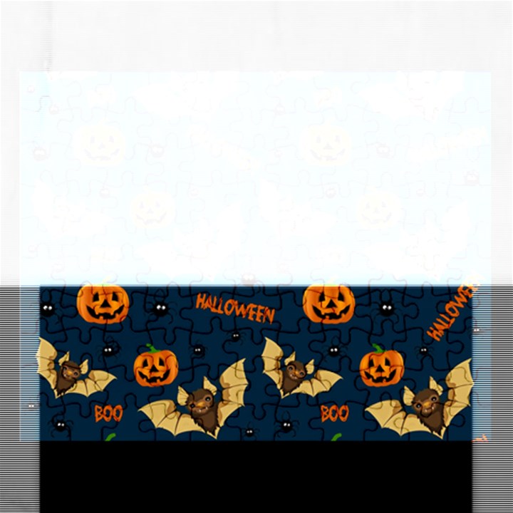 Bat, pumpkin and spider pattern Rectangular Jigsaw Puzzl