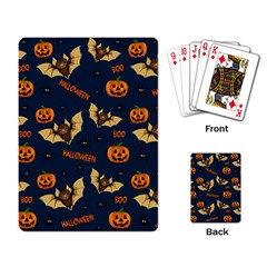 Bat, pumpkin and spider pattern Playing Card