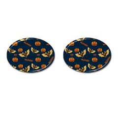 Bat, pumpkin and spider pattern Cufflinks (Oval)