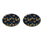 Bat, pumpkin and spider pattern Cufflinks (Oval) Front(Pair)