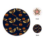 Bat, pumpkin and spider pattern Playing Cards (Round)  Front