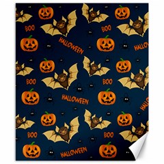 Bat, pumpkin and spider pattern Canvas 8  x 10 