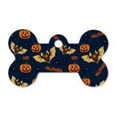 Bat, pumpkin and spider pattern Dog Tag Bone (One Side)