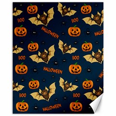 Bat, pumpkin and spider pattern Canvas 11  x 14  