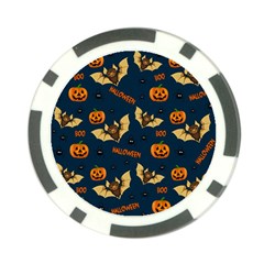 Bat, pumpkin and spider pattern Poker Chip Card Guard