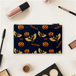 Bat, pumpkin and spider pattern Cosmetic Bag (Small)  Back