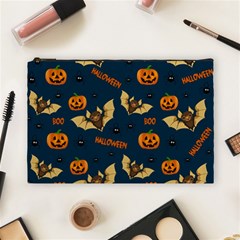 Bat, pumpkin and spider pattern Cosmetic Bag (Large) 