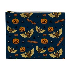 Bat, Pumpkin And Spider Pattern Cosmetic Bag (xl) by Valentinaart