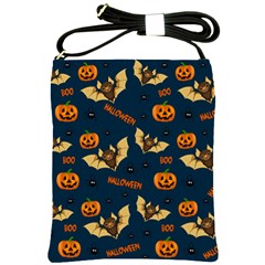 Bat, pumpkin and spider pattern Shoulder Sling Bags