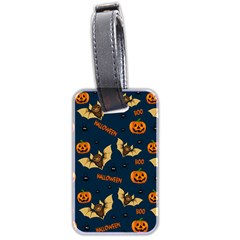 Bat, Pumpkin And Spider Pattern Luggage Tags (two Sides) by Valentinaart