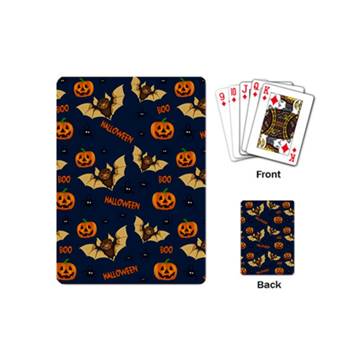 Bat, pumpkin and spider pattern Playing Cards (Mini) 