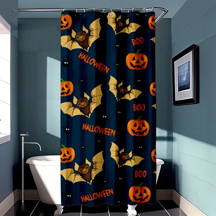 Bat, pumpkin and spider pattern Shower Curtain 36  x 72  (Stall) 