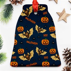 Bat, pumpkin and spider pattern Bell Ornament (Two Sides)