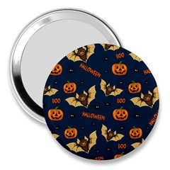 Bat, pumpkin and spider pattern 3  Handbag Mirrors