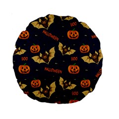 Bat, pumpkin and spider pattern Standard 15  Premium Round Cushions