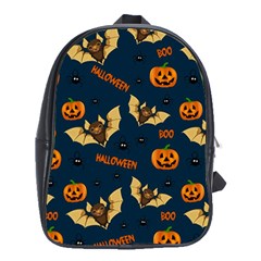 Bat, pumpkin and spider pattern School Bag (XL)