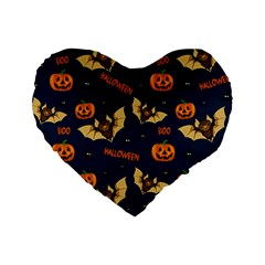 Bat, pumpkin and spider pattern Standard 16  Premium Heart Shape Cushions