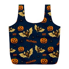 Bat, pumpkin and spider pattern Full Print Recycle Bags (L) 