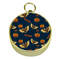 Bat, pumpkin and spider pattern Gold Compasses