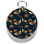 Bat, pumpkin and spider pattern Silver Compasses Front