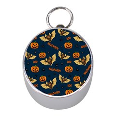 Bat, pumpkin and spider pattern Mini Silver Compasses