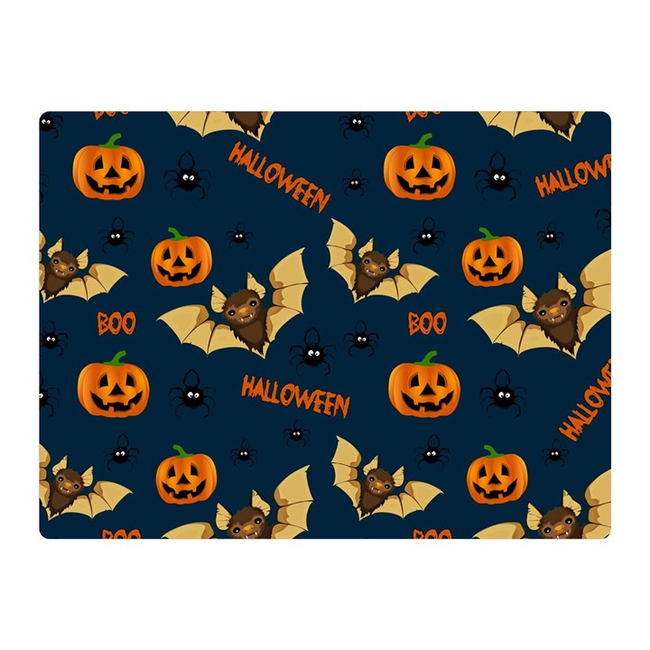 Bat, pumpkin and spider pattern Double Sided Flano Blanket (Mini) 