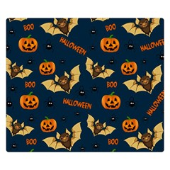 Bat, Pumpkin And Spider Pattern Double Sided Flano Blanket (small)  by Valentinaart