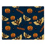 Bat, pumpkin and spider pattern Double Sided Flano Blanket (Large)  80 x60  Blanket Front