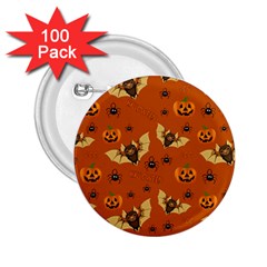 Bat, Pumpkin And Spider Pattern 2 25  Buttons (100 Pack)  by Valentinaart