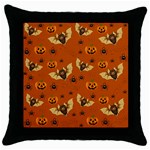 Bat, pumpkin and spider pattern Throw Pillow Case (Black) Front