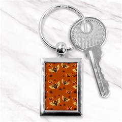 Bat, Pumpkin And Spider Pattern Key Chains (rectangle)  by Valentinaart