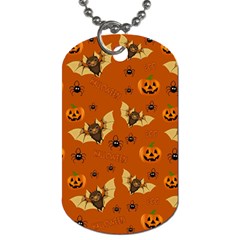 Bat, Pumpkin And Spider Pattern Dog Tag (two Sides) by Valentinaart