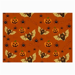 Bat, Pumpkin And Spider Pattern Large Glasses Cloth (2-side) by Valentinaart