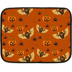 Bat, Pumpkin And Spider Pattern Double Sided Fleece Blanket (mini)  by Valentinaart