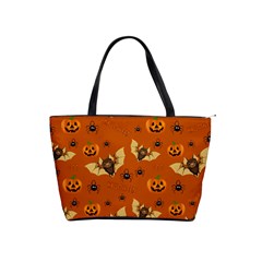 Bat, Pumpkin And Spider Pattern Shoulder Handbags by Valentinaart